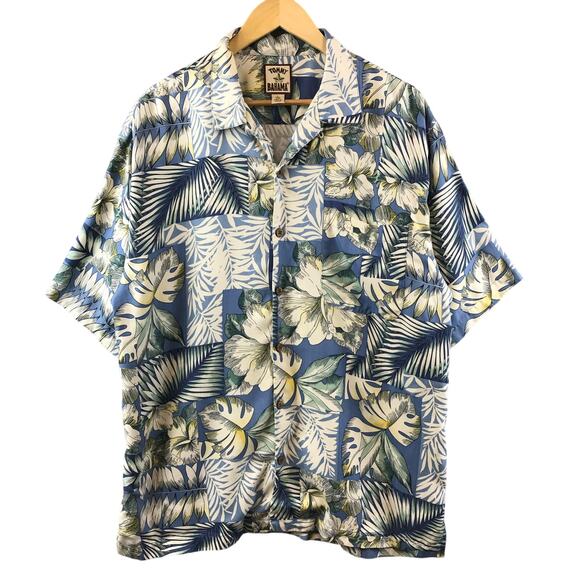 Tommy Bahama Hawaiian Button Up Shirt Adult Large 100% silk - Picture 1 of 8